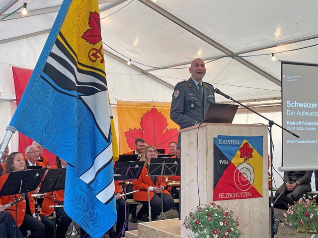 Thomas Süssli bei seiner Ansprache in Kaisten. Foto: zVg